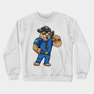 Bear as Police officer with Police uniform & Baton Crewneck Sweatshirt